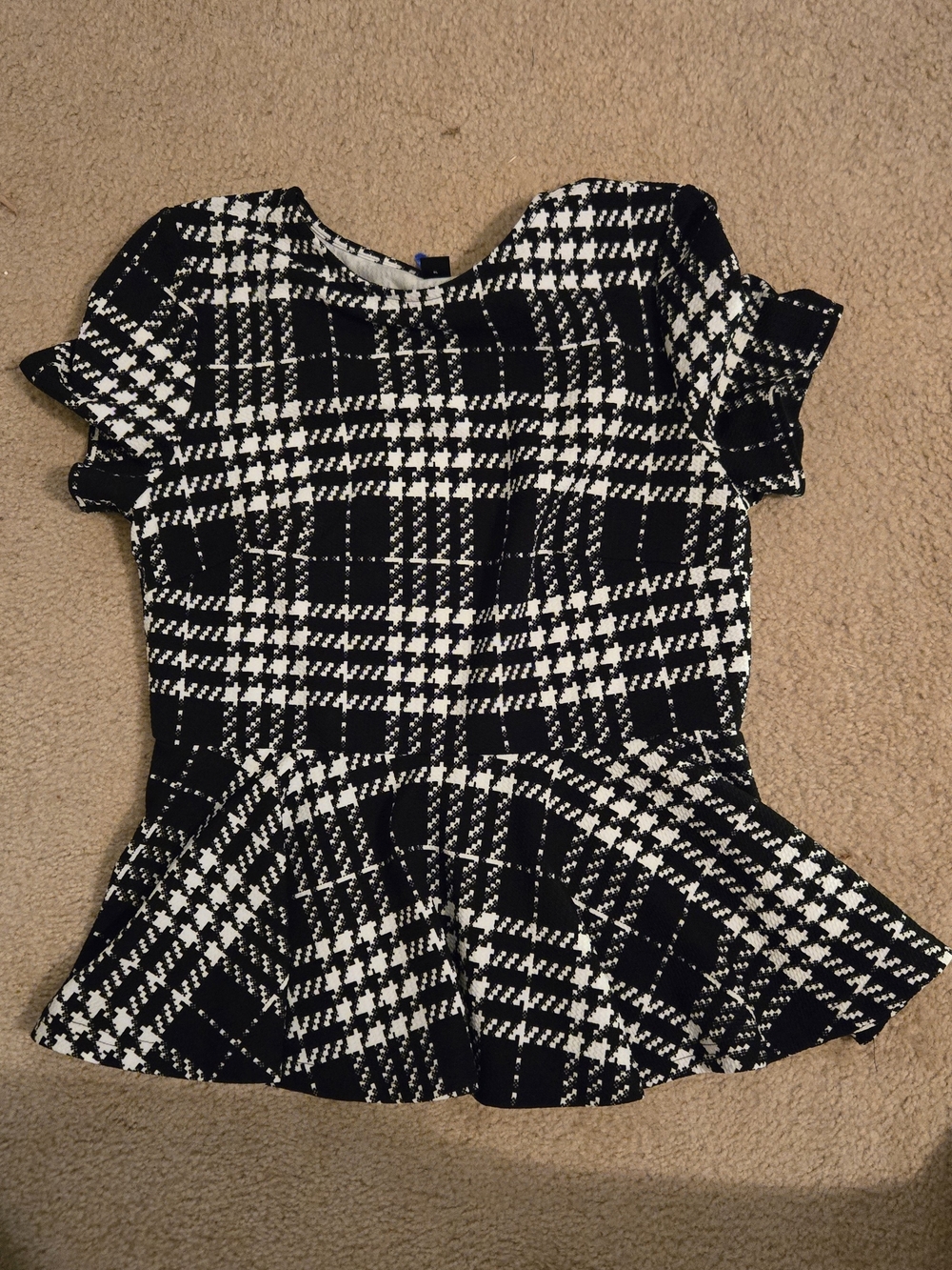 Plaid Peplum Top